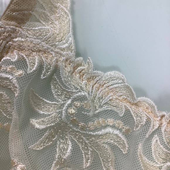 Lunaire Seville Shear Lace Full Coverage Ivory Wired Bra SZ 38D EUC - Picture 11 of 12